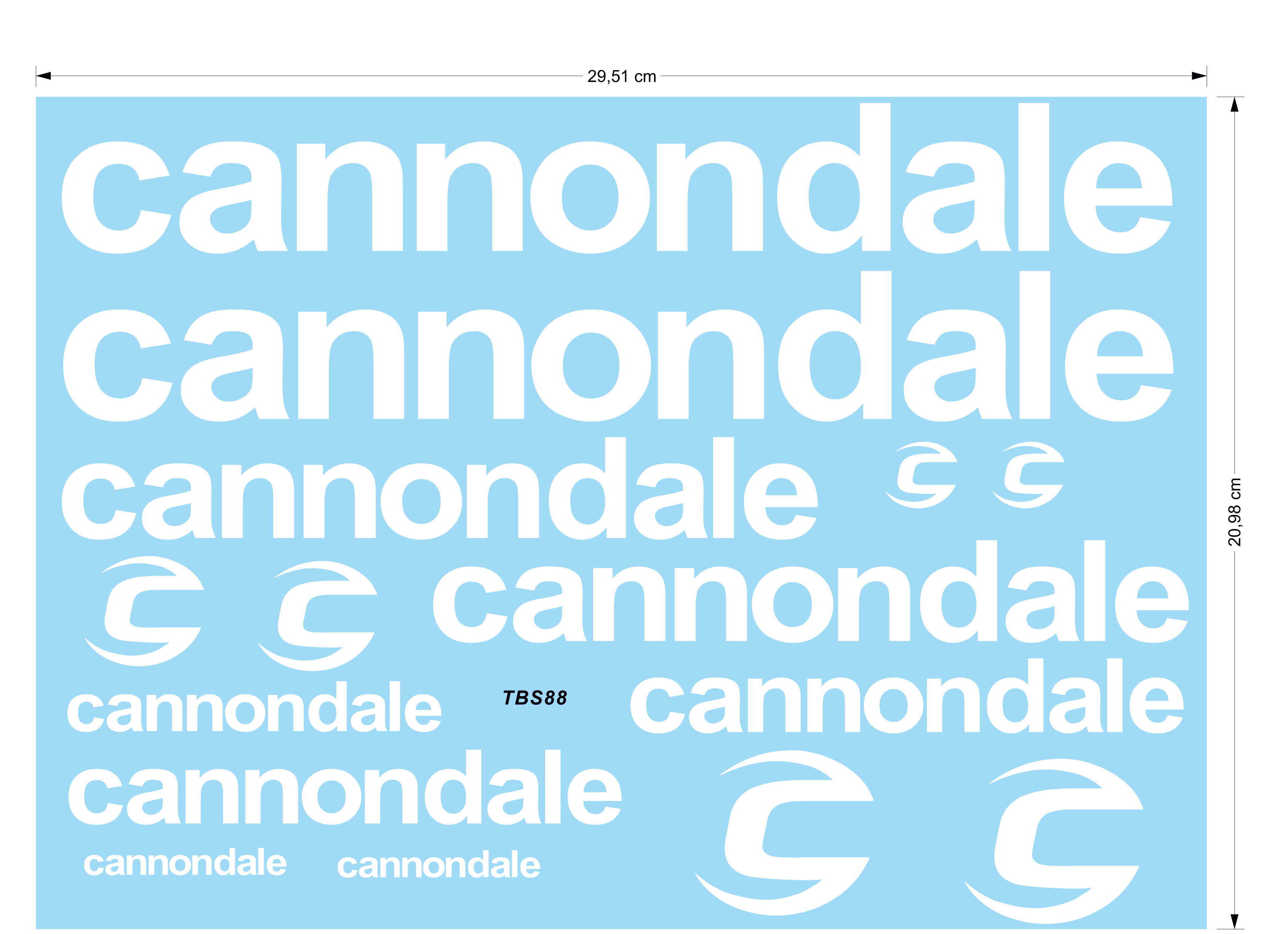 Adesivi per telaio bici da corsa o MTB compatibile con telaio CANNONDALE  TBS88