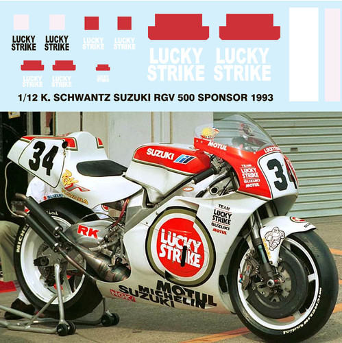 1/12 KEVIN SCHWANTZ SUZUKI RGV 500 1993 TBD45 | tbdecalsmodels