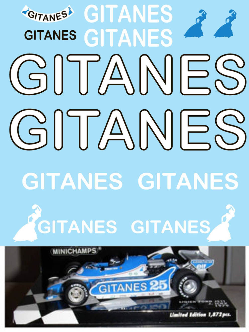 1/43 GITANES FOR LIGIER FORD JS11 1979 TBD99