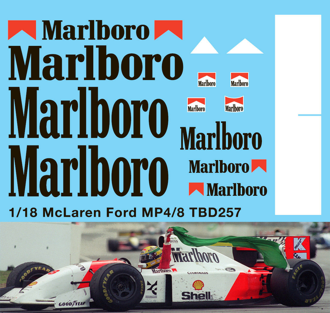 1/18 McLaren Ford MP4/8 1993 Decals TB Decal TBD257