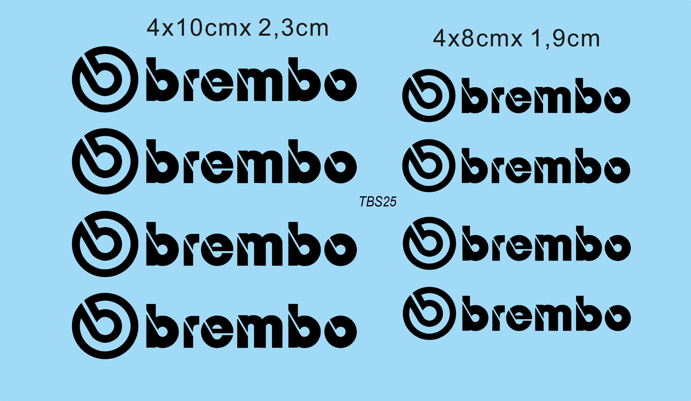 Brake Calipers stickers / Adesivi pinza freni per Brembo TBS25
