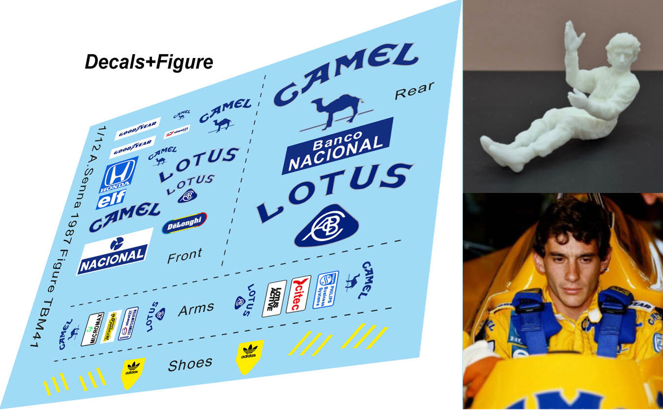 1/12 Figure Driver Pilot for Lotus 99T  Senna 1987 Face Ver TBM41