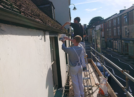 External wall painting in progress