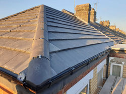 side view of a new roof