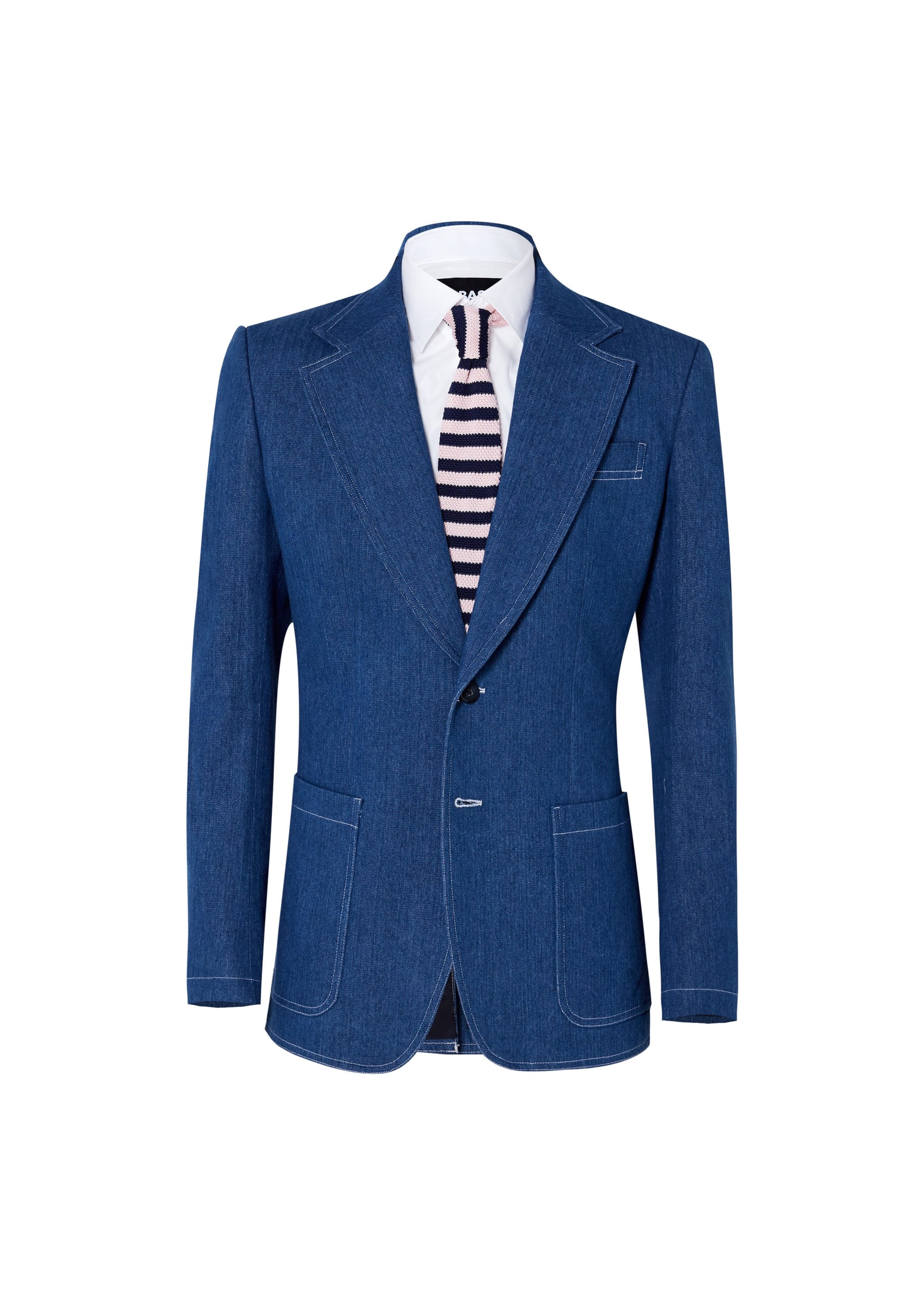 Sky Blue Notch Lapel Single-Breasted Suit