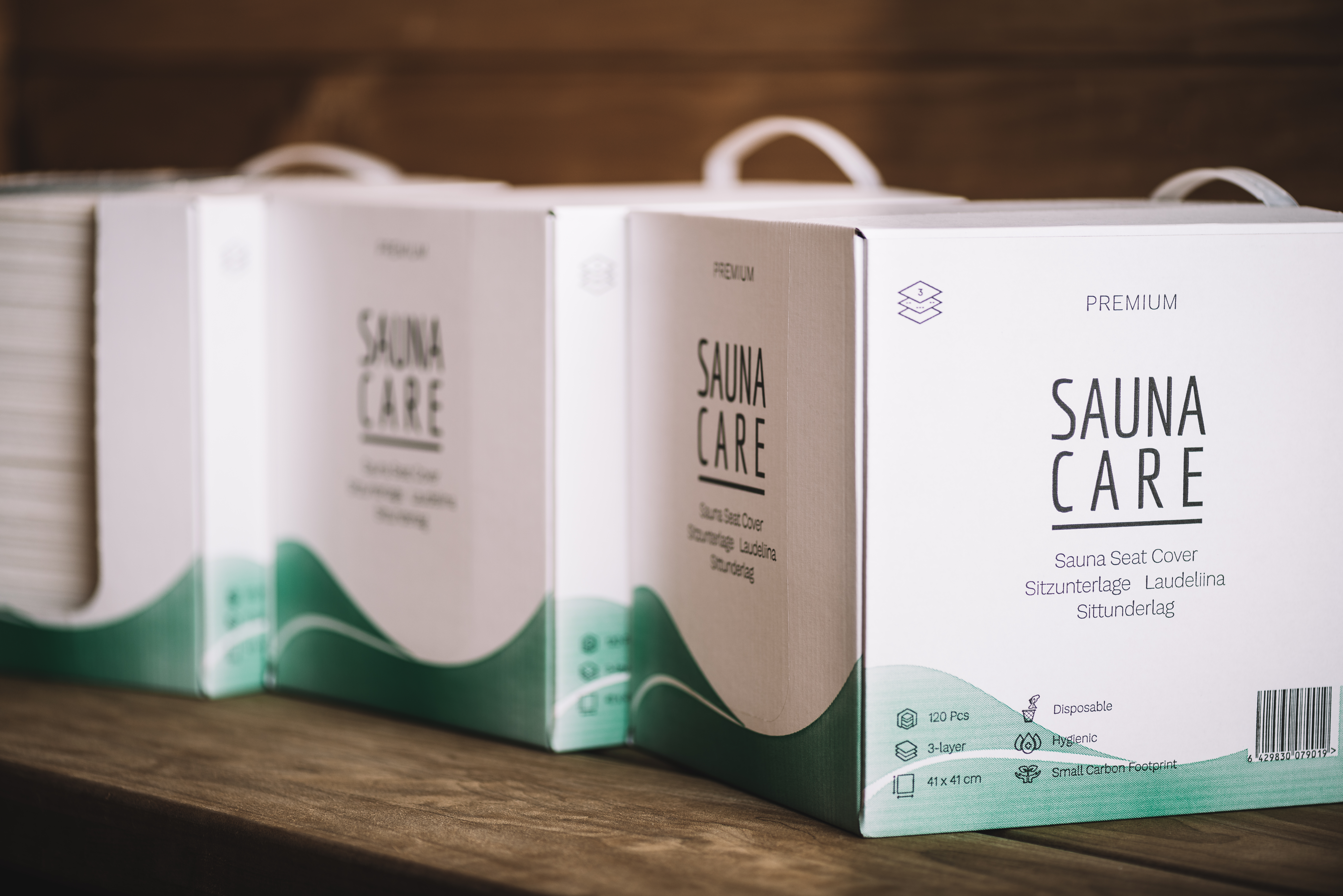 SaunaCare-kertakäyttöinen saunan istuinsuoja ja pakkaus