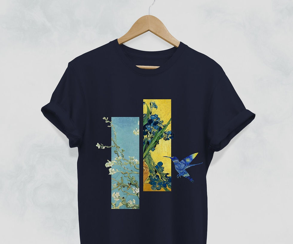 Van Gogh Hummingbird shirt, Art T-shirt, Trending Graphic Tee, Cute Summer Top,