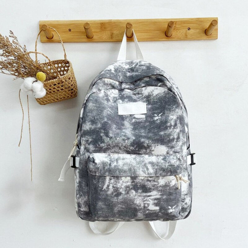 Thumbnail: New Women Nylon Backpack Casual Classical Tie Dye Backpack Fashion Female Knapsa