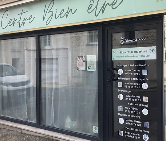 Vitrine du Centre Bien Être à Migné-Auxances