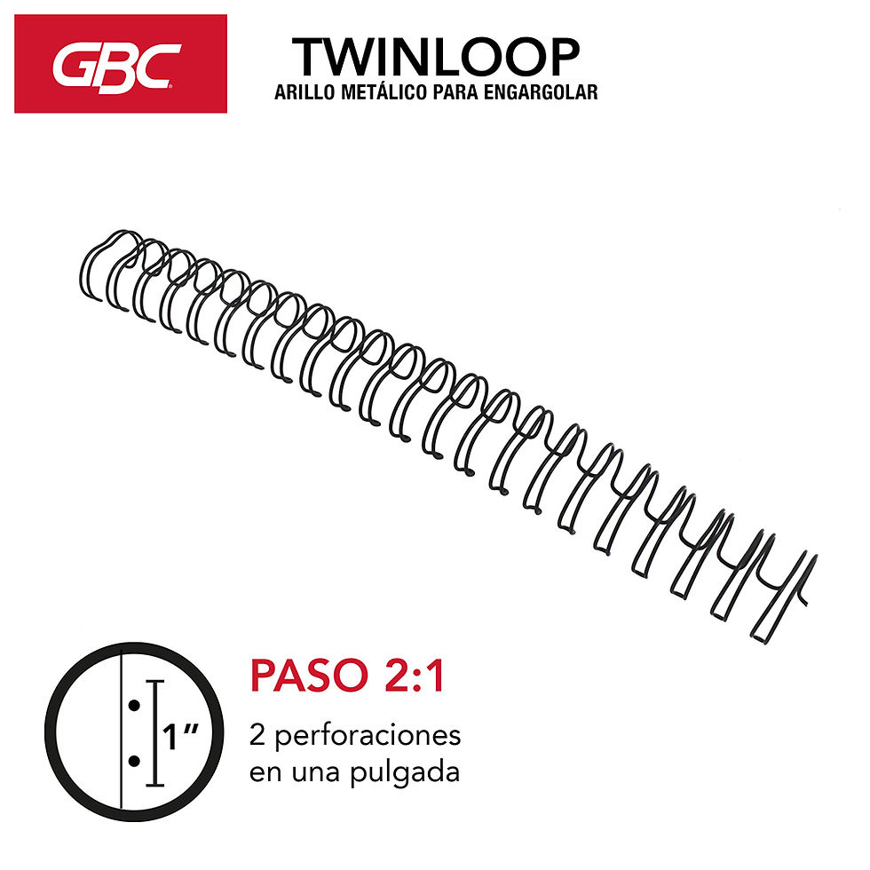 Thumbnail: ARILLO DOBLE METÁLICO 3/4" NEGRO 20 PIEZAS TWIN LOOP 2:1 / P7236 / GBC