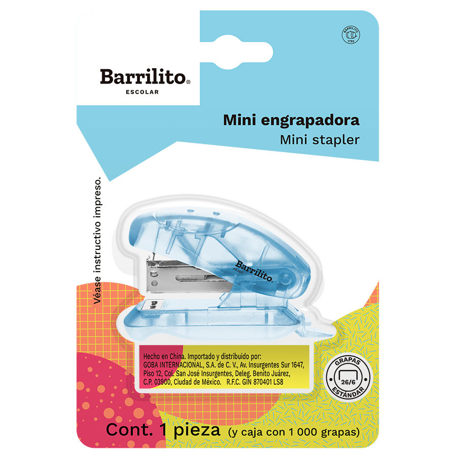 Miniatura: MINI ENGRAPADORA C/GRAPAS (26/6) PS363 BARRILITO