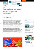 Nós, mulheres, não somos apenas 'pessoas que menstruam'', de Djamila Ribeiro | Reportagem Folha de São Paulo (2022)