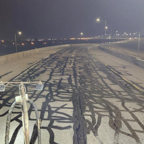 Major crack sealing on a Trans Canada Highway ramp