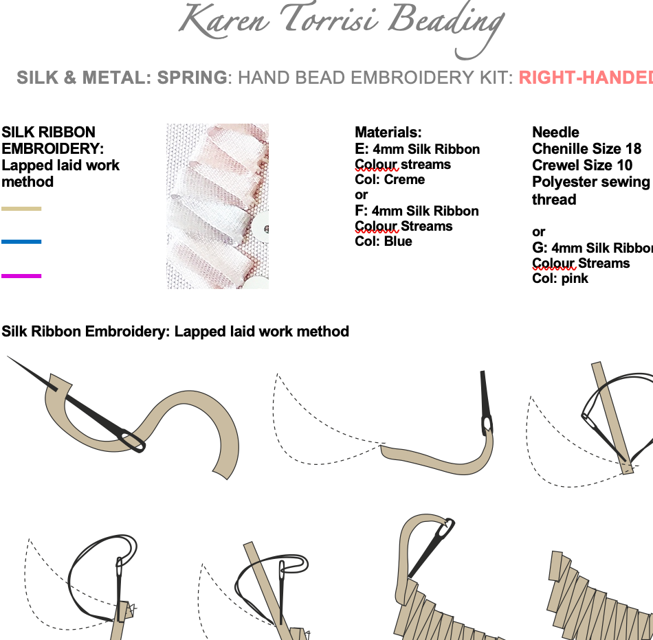 Thumbnail: Bead Embroidery PATTERN & INSTRUCTIONS ONLY. Spring Silk Metal
