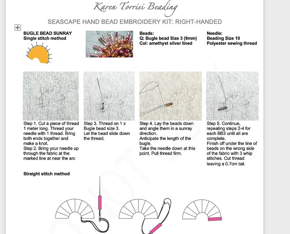 Thumbnail: Seascape Bead Embroidery PATTERN & INSTRUCTIONS No Beads