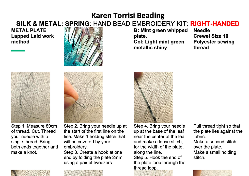 Thumbnail: Bead Embroidery PATTERN & INSTRUCTIONS ONLY. Spring Silk Metal