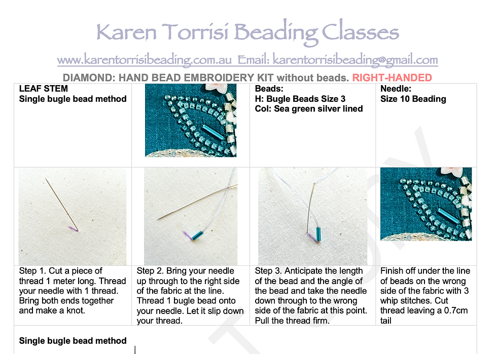 Thumbnail: Diamond Tambour Beading: PATTERN & INSTRUCTIONS ONLY, No beads Right Handed