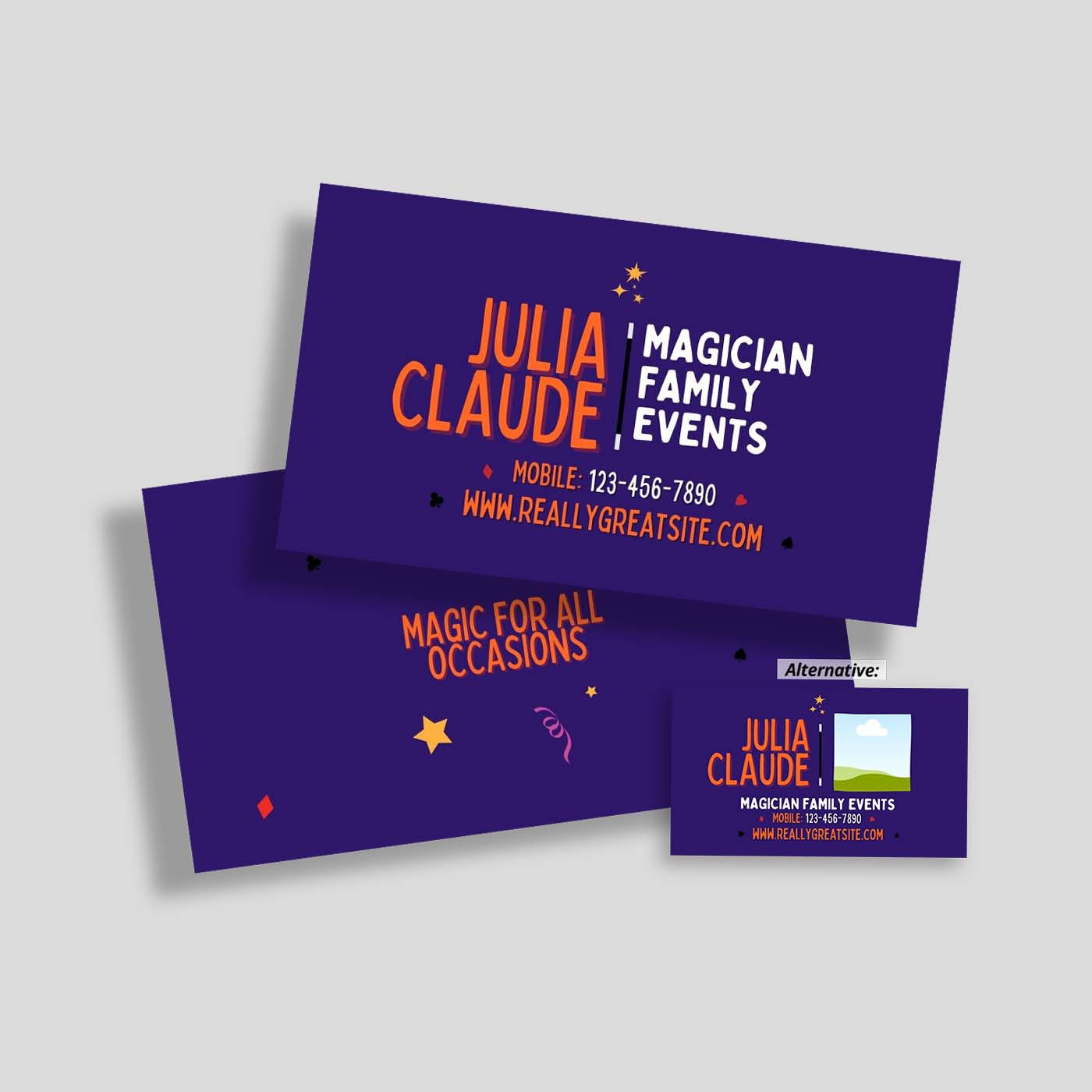 Family Magician Business Cards Design Template
