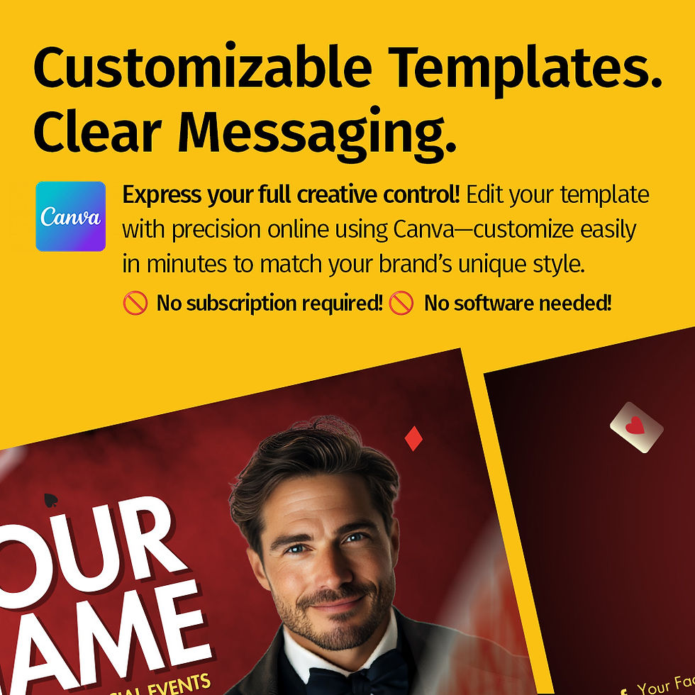 Thumbnail: Falling Cards Magician Business Card - Canva Template for Magicians