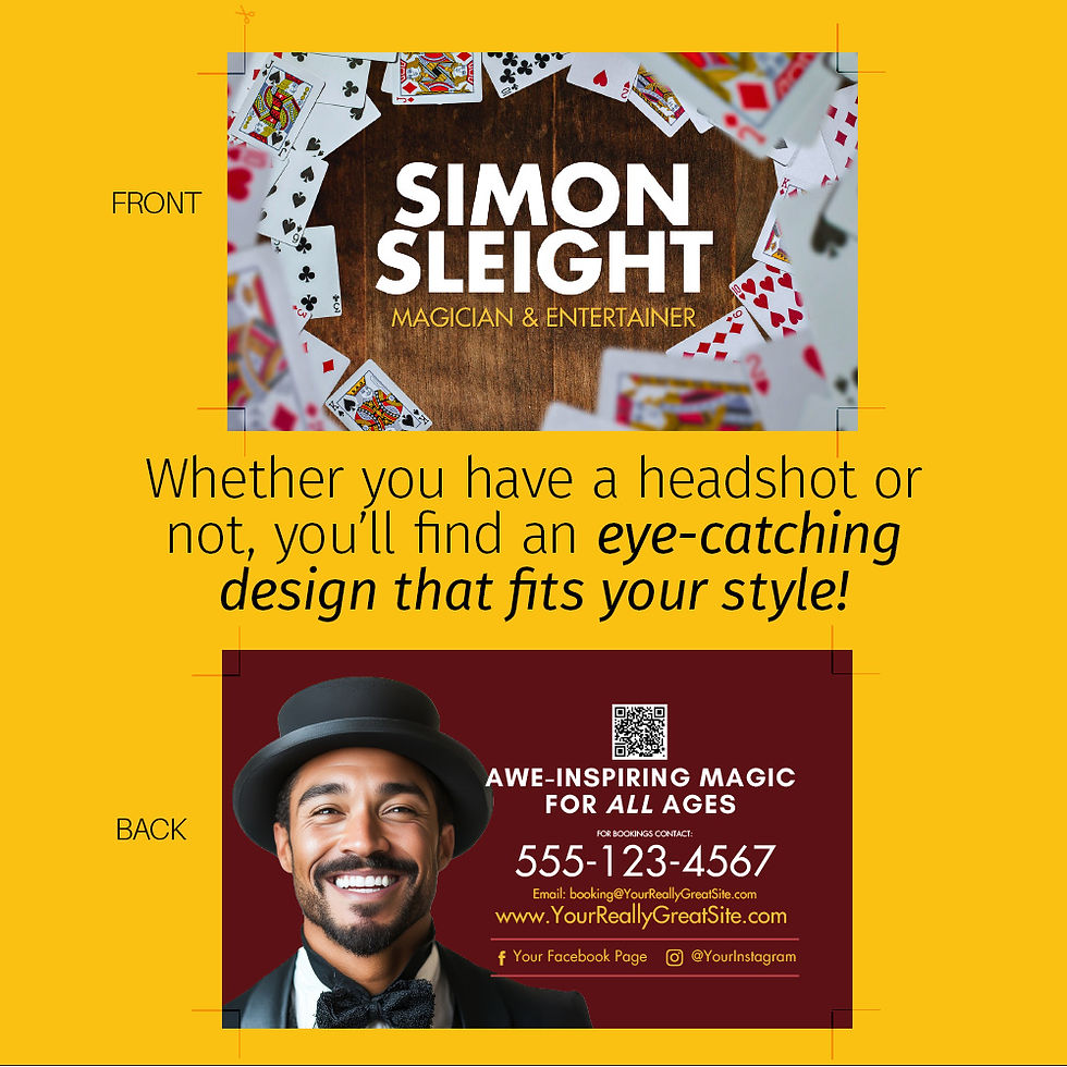 Thumbnail: Magician Business Card Template – Spiral Playing Cards