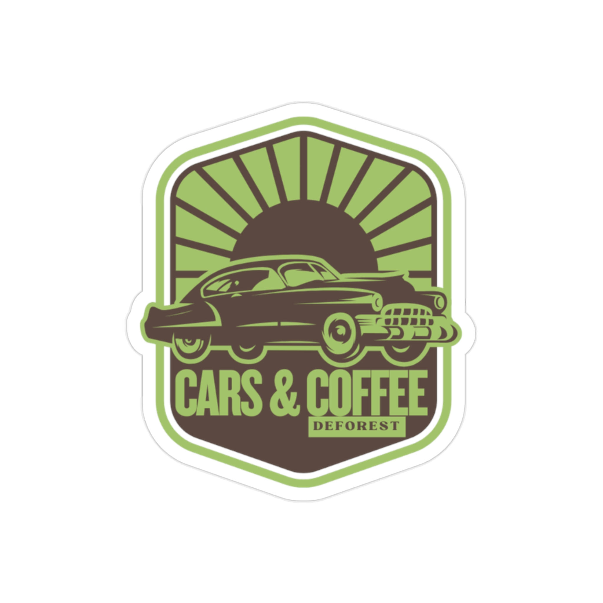 Sticker - DeForest Cars & Coffee Vinyl Sticker, Die-Cut, 1pc