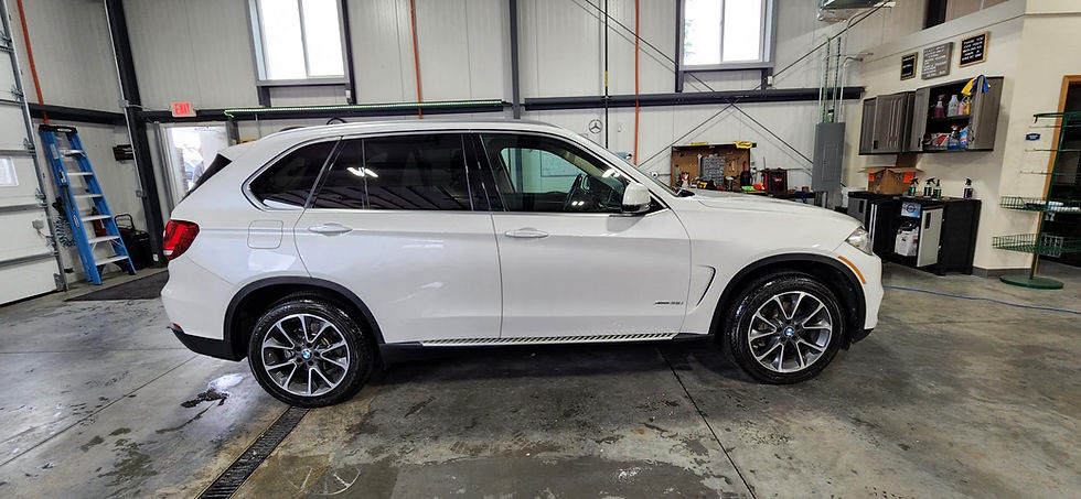 White BMW after paint polish at Rabuk