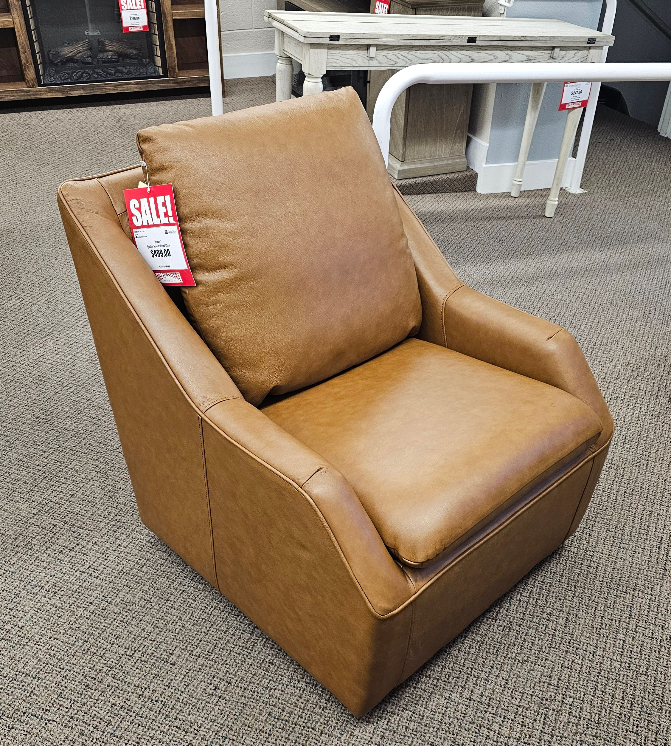 Asher Leather Swivel Chair
