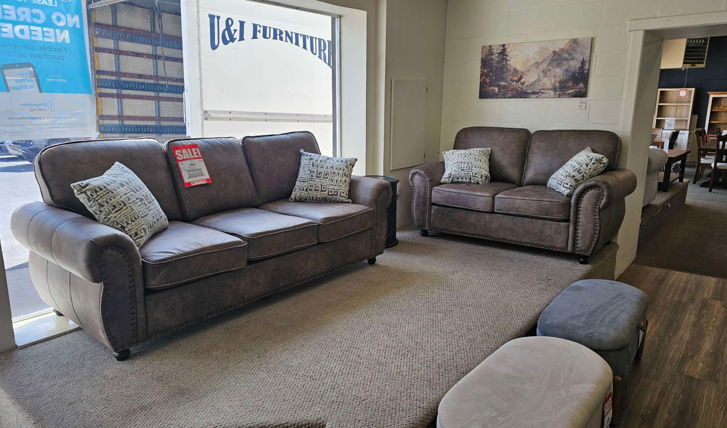 Pinnacle Sofa and Love by Homelegance
