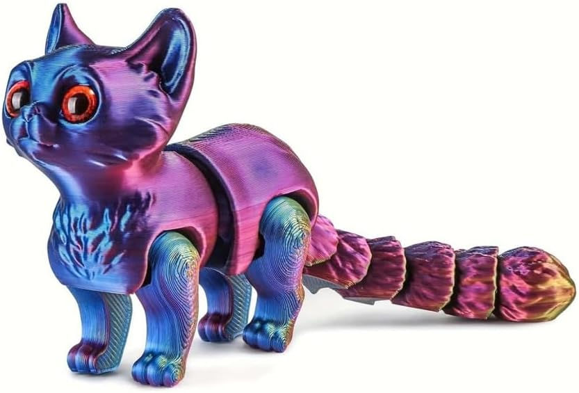3D Printed Articulated Cat Figurine