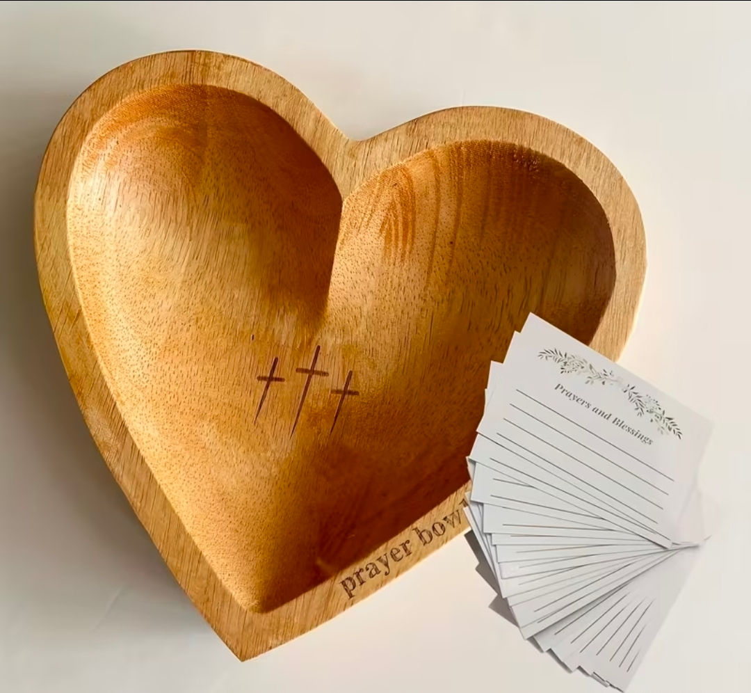 Heart-Shaped Prayer Bowl with Prayer Cards