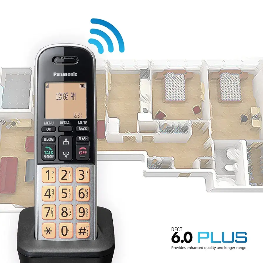 Thumbnail: Panasonic Compact Cordless Phone with DECT 6.0, 1.6" 