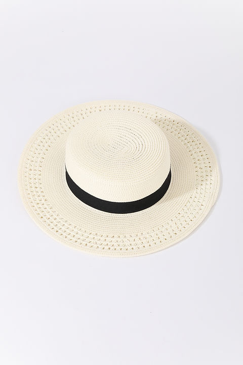 Unisex Paper Braid Open Weave Boater Hat | Shophiri.com