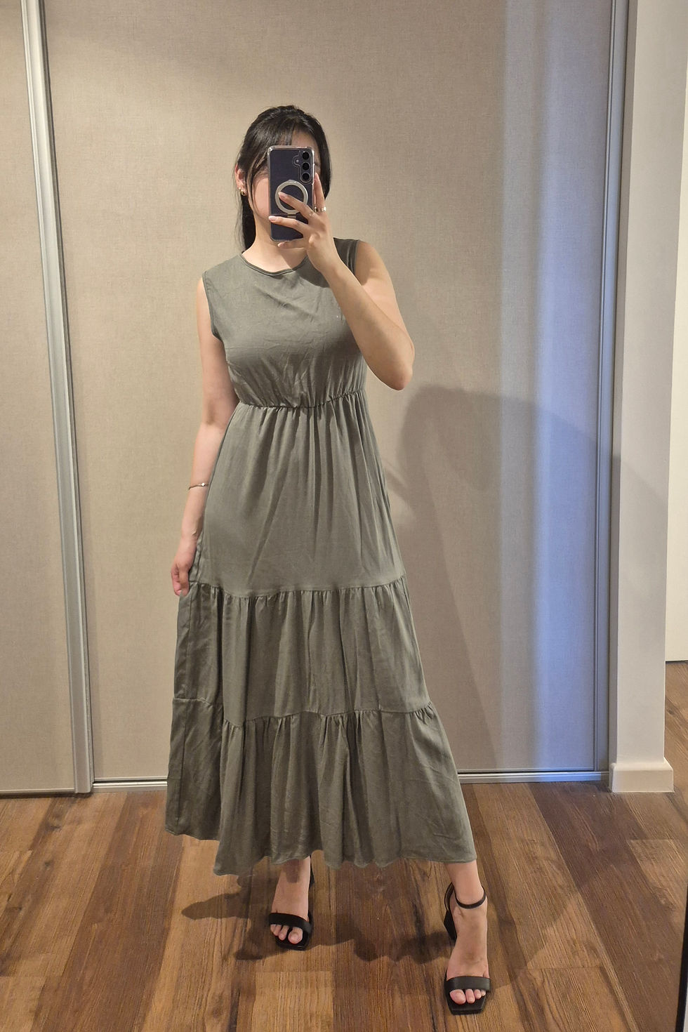 Miniatura: Vestido Frunce Lino Liso