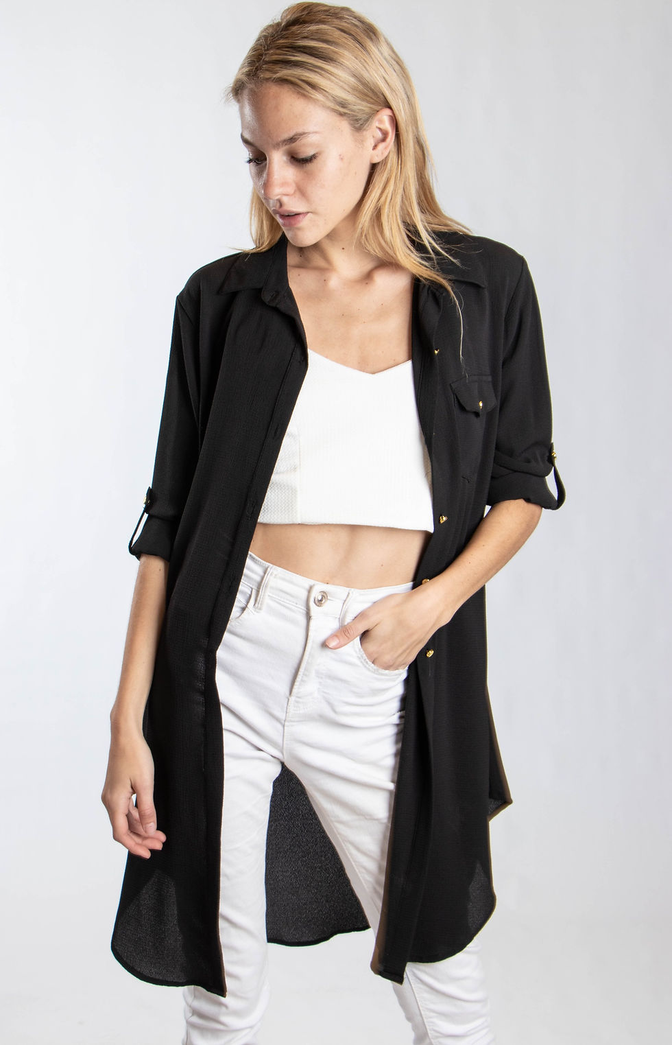 Miniatura: Maxicamisa M/L Crep liso