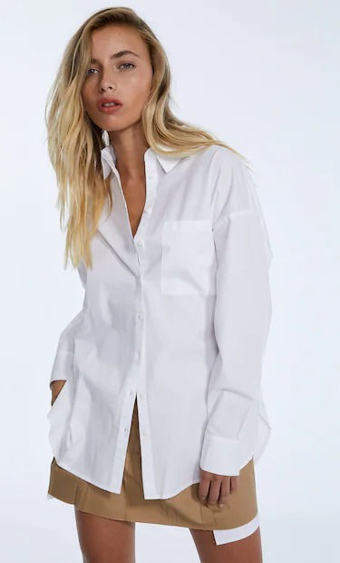 Miniatura: Camisa Oversize Poplin Lisa
