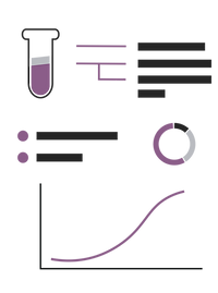 A picture of test tubes and test results. We do hormone testing, food allergy testing, stool samples, and gut testing.