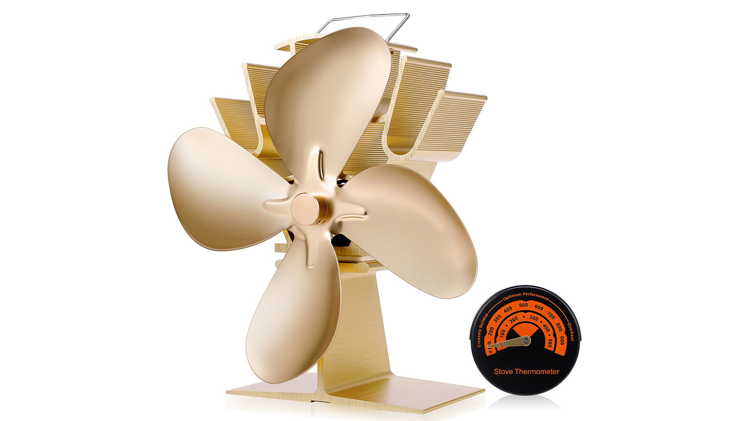 CWLAKON Wood Stove Fan Heat Powered, 4 Blades Silent Eco Stove Top Fans with The
