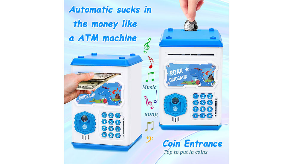 Thumbnail: Electronic Piggy Bank Kids Toy Mini ATM, Cash Coin Money Bank, Password Code