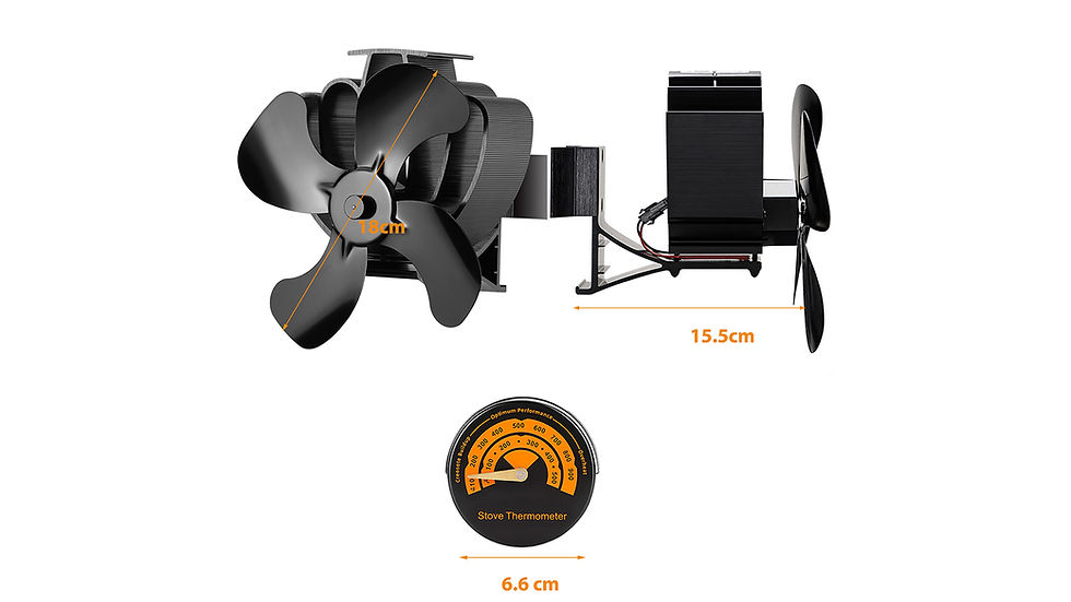 Thumbnail: CWLAKON Kaminventilator Magnetisch, Ofenventilator ohne Strom, Leiser Kamin Vent