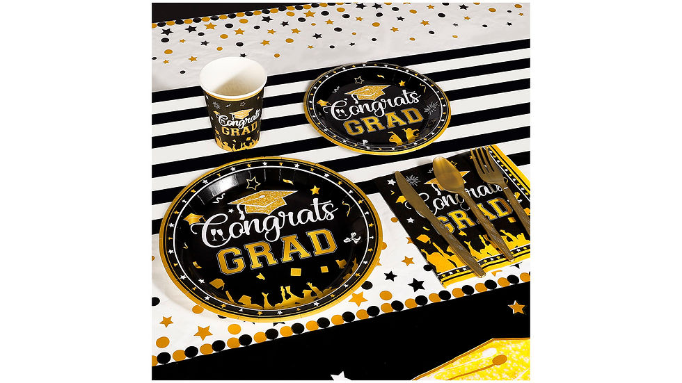 Thumbnail: Graduation Party Supplies and Decorations Kit Serves 24, Black
