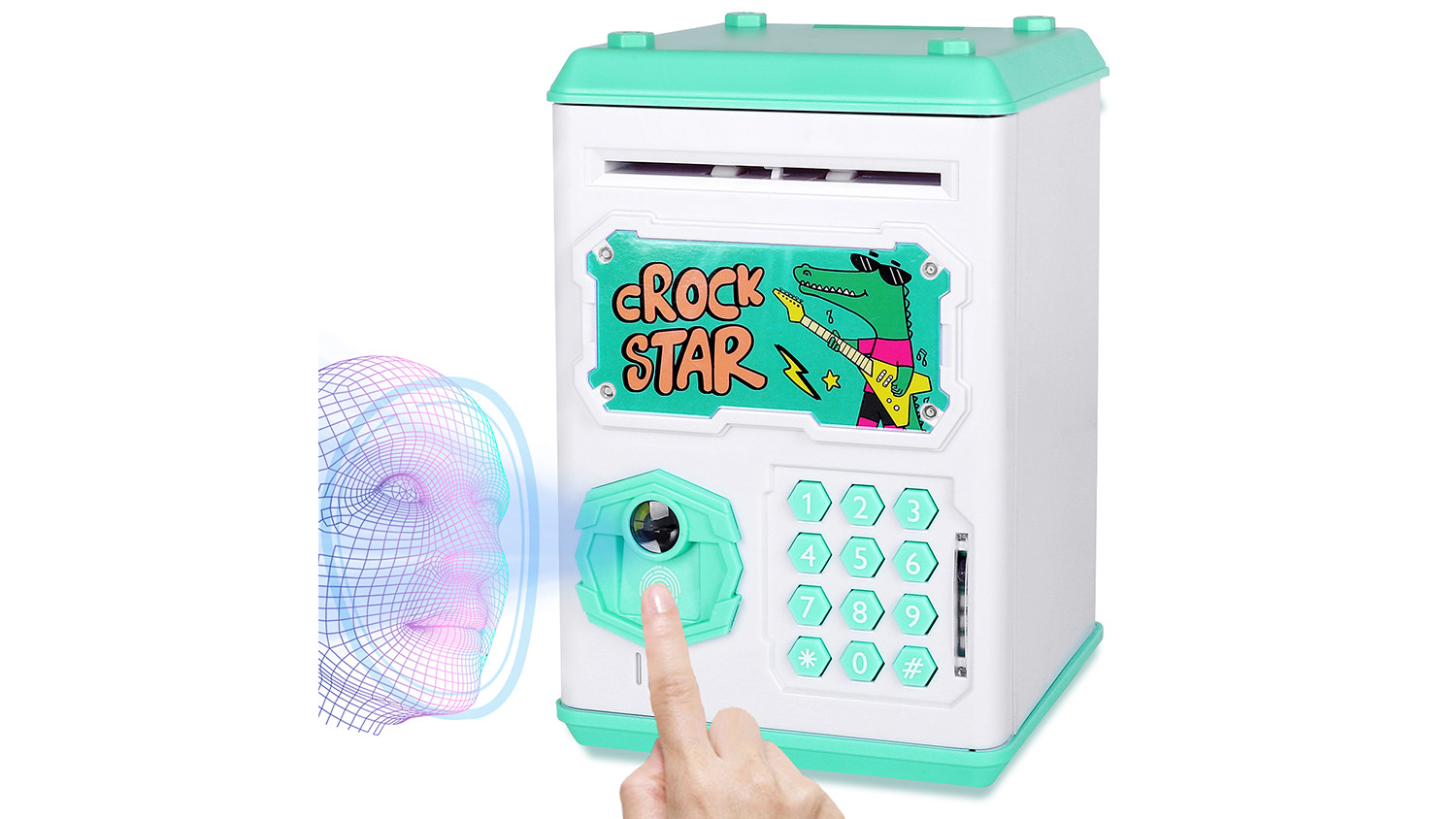 Electronic Piggy Bank Kids Toy Mini ATM, Cash Coin Money Bank, Password Code Loc