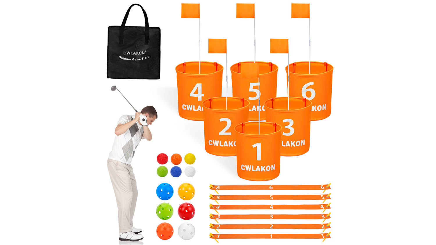 CWLAKON Backyard Golf Game for Family Adults Kids, Yard Golf Chipping Game, Outd