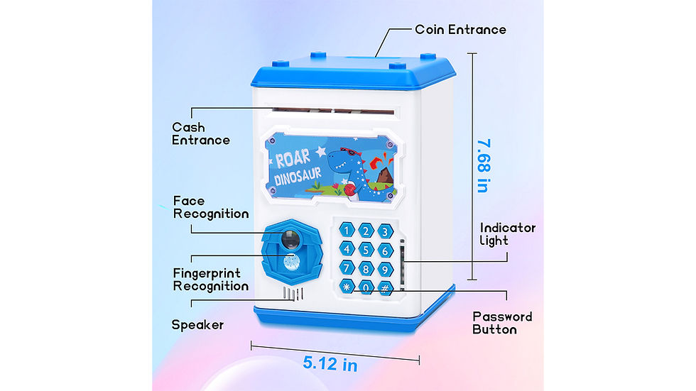 Thumbnail: Electronic Piggy Bank Kids Toy Mini ATM, Cash Coin Money Bank, Password Code