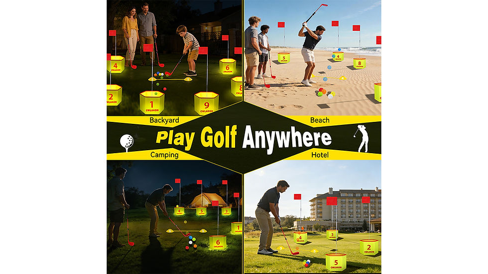 Thumbnail: CWLAKON Backyard Golf Game with 2 Clubs & Light, Yard Golf Game Glow in The Dark