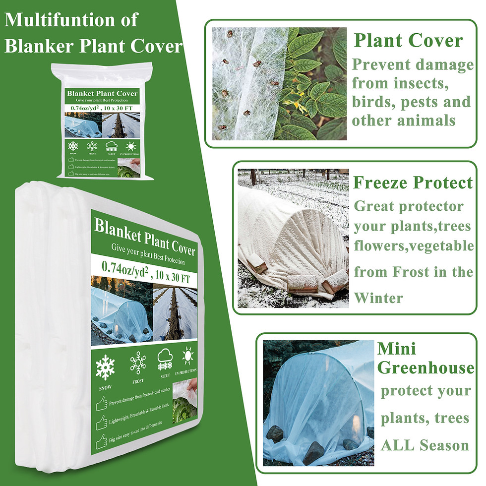 縮圖：Plant Covers Freeze Protection kit, Garden Fabric 10 x 30 Ft Frost Cloth Blanket