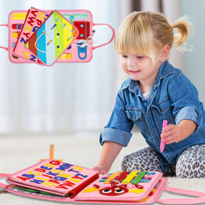 Thumbnail: Esjay Busy Board for Toddlers, Montessori Toys Pink Multiplepages