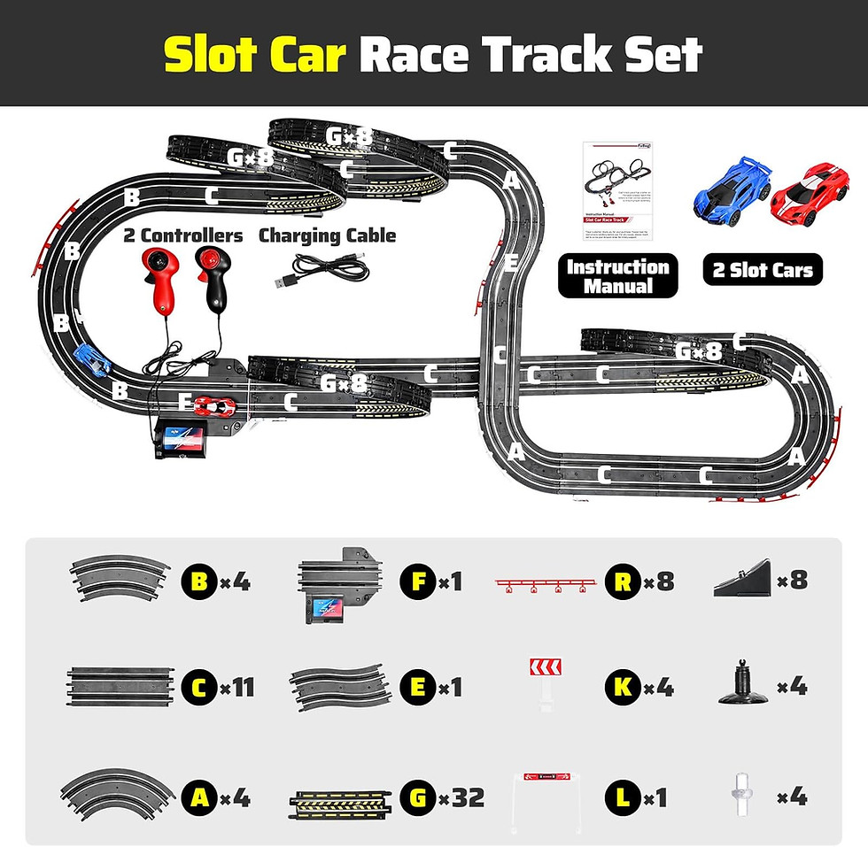 縮圖：Slot Car Race Track Set for Kids Ages 6-12 Boys & Girls, Dual Racing Game 2 High