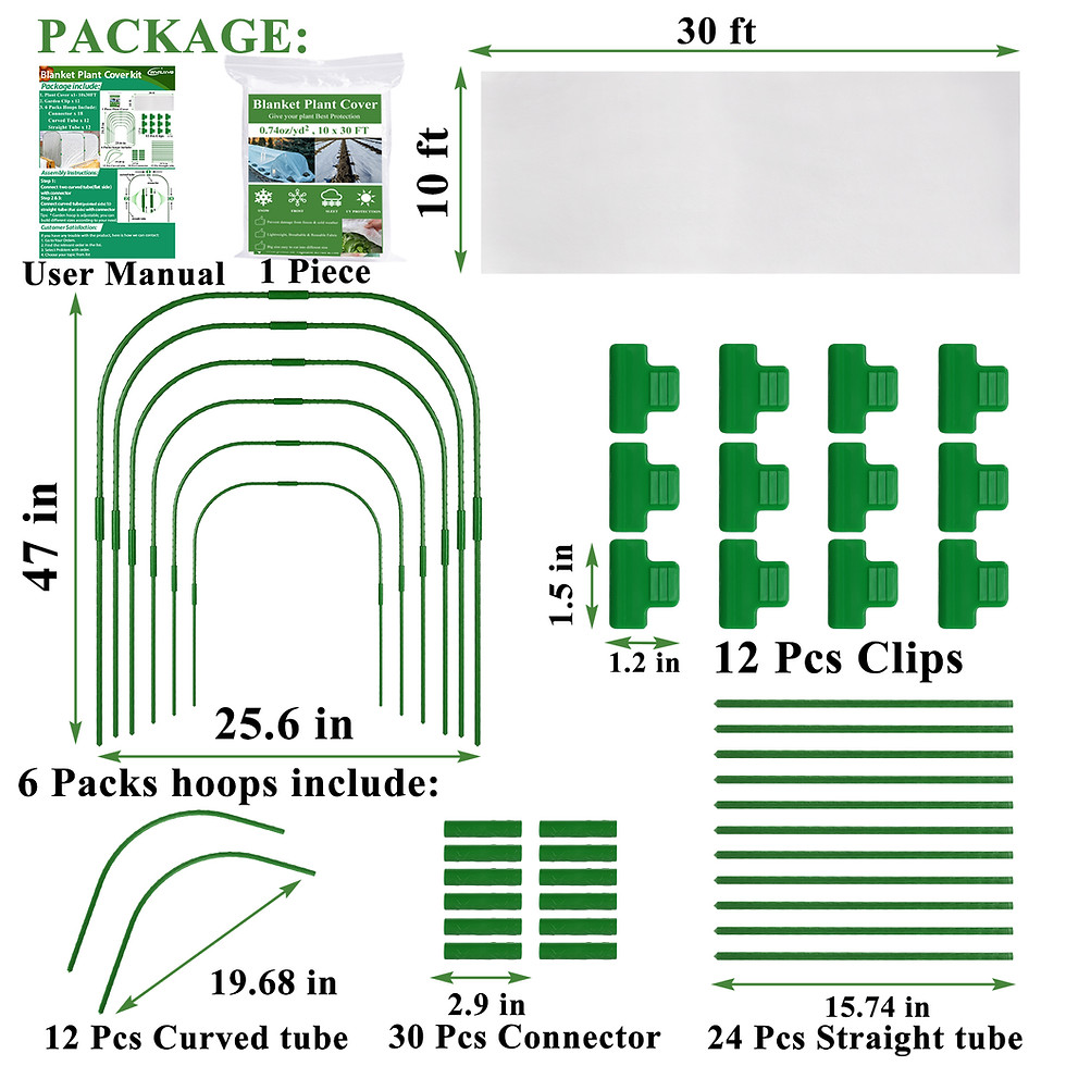 縮圖：Plant Covers Freeze Protection kit, Garden Fabric 10 x 30 Ft Frost Cloth Blanket