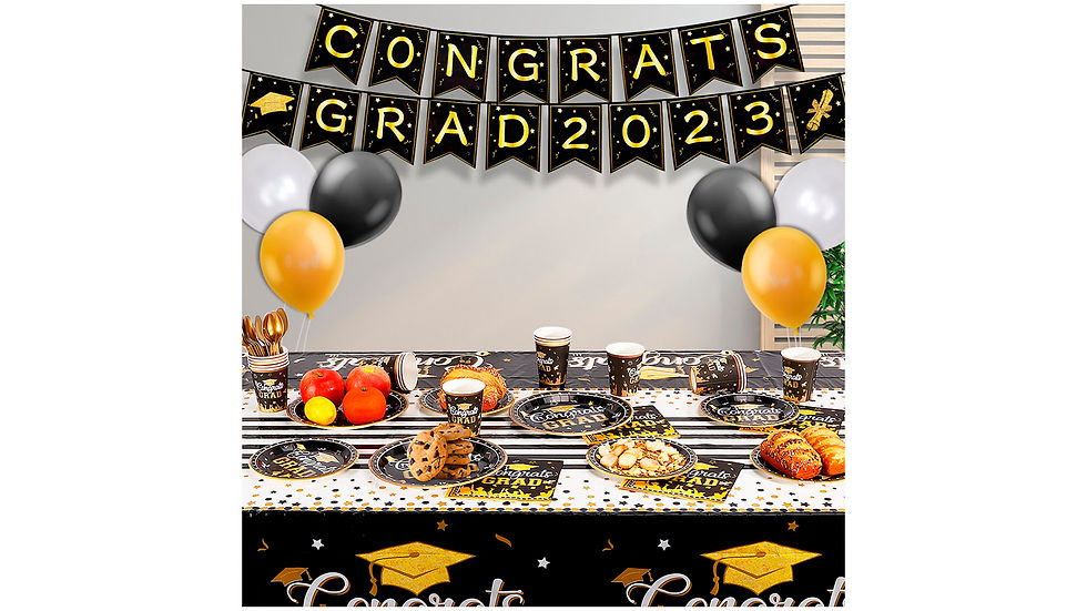 Thumbnail: Graduation Party Supplies and Decorations Kit Serves 24, Black
