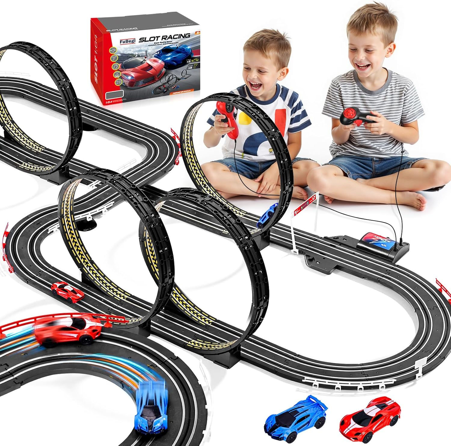 Slot Car Race Track Set for Kids Ages 6-12 Boys & Girls, Dual Racing Game 2 High